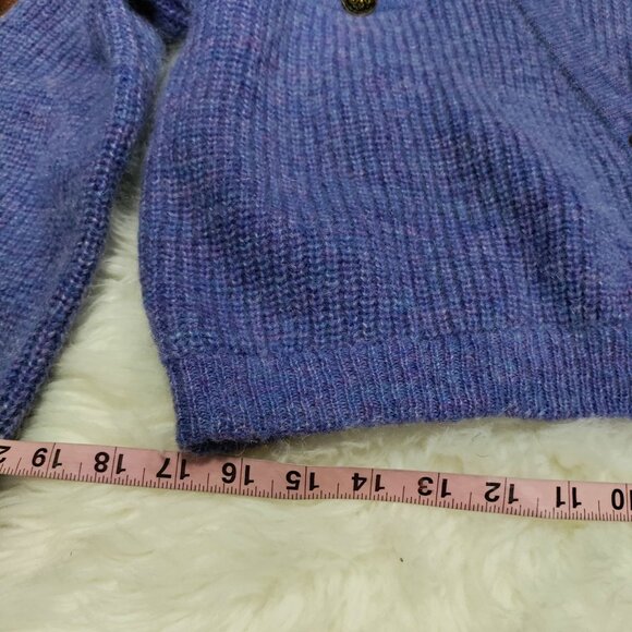 J. Inc Purple Wool Blend Knit V-Neck Button Front Cropped Cardigan Sweater Small - Picture 8 of 10